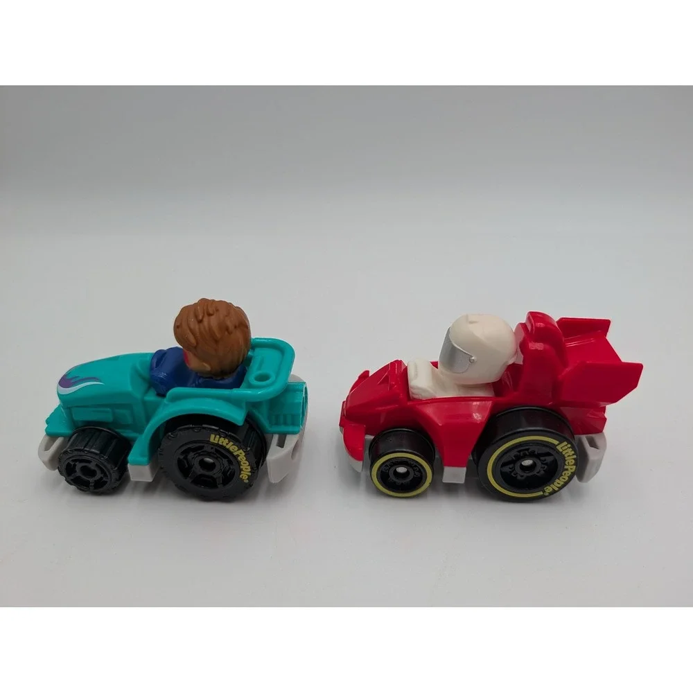 Fisher Price Little People Wheelies Toy Cars Red Teal Race Car Tractor 2019